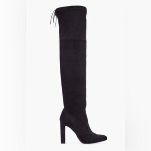 Just Fab Black Faux Suede, Stretch Over The Knee Boot **WIDE CALF** (Size 8)